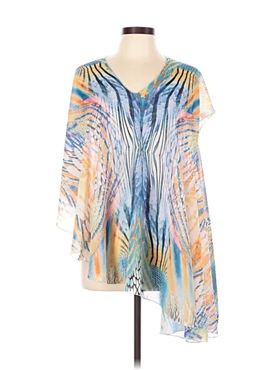 Pre-owned Assorted Brands Poncho In Blue