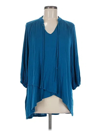 Pre-owned Assorted Brands Poncho In Blue