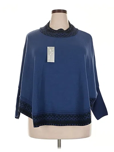Pre-owned Assorted Brands Poncho In Blue