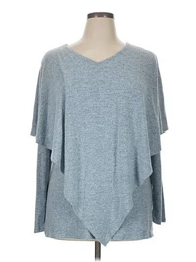 Pre-owned Assorted Brands Poncho In Blue