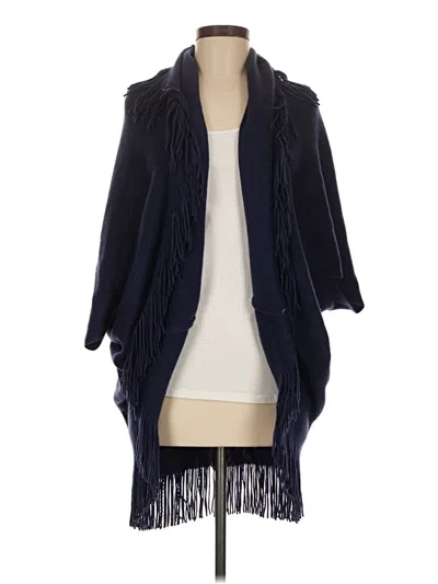 Pre-owned Assorted Brands Poncho In Blue