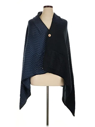 Pre-owned Assorted Brands Poncho In Blue