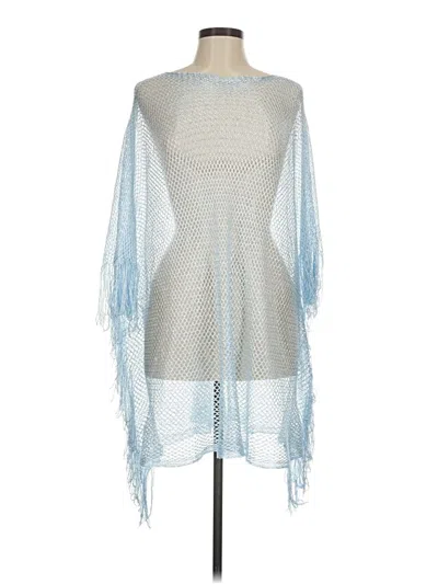 Pre-owned Assorted Brands Poncho In Blue