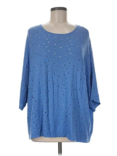 Pre-owned Assorted Brands Poncho In Blue