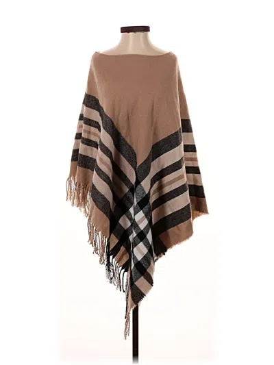 Pre-owned Assorted Brands Poncho In Brown