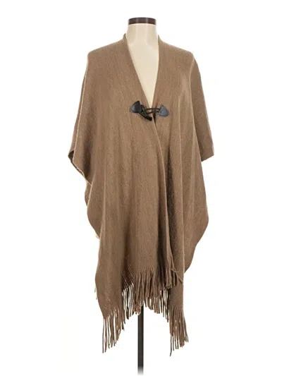 Pre-owned Assorted Brands Poncho In Brown