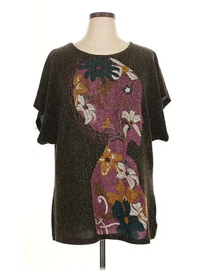 Pre-owned Assorted Brands Poncho In Brown