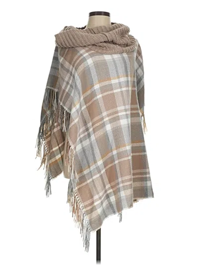 Pre-owned Assorted Brands Poncho In Brown