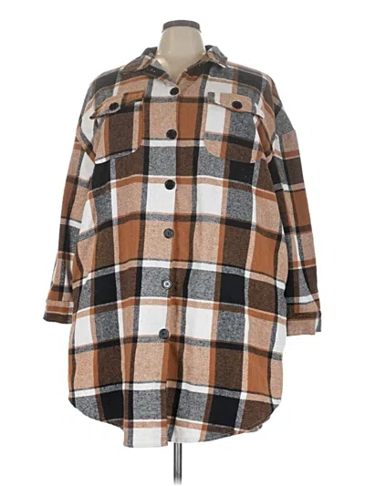 Pre-owned Assorted Brands Poncho In Brown