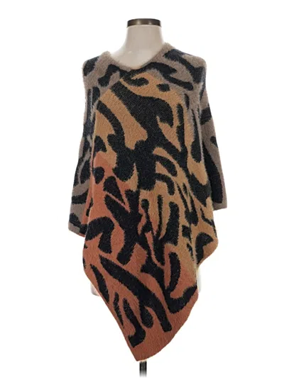 Pre-owned Assorted Brands Poncho In Brown