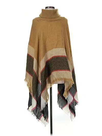 Pre-owned Assorted Brands Poncho In Brown