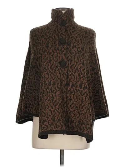 Pre-owned Assorted Brands Poncho In Brown