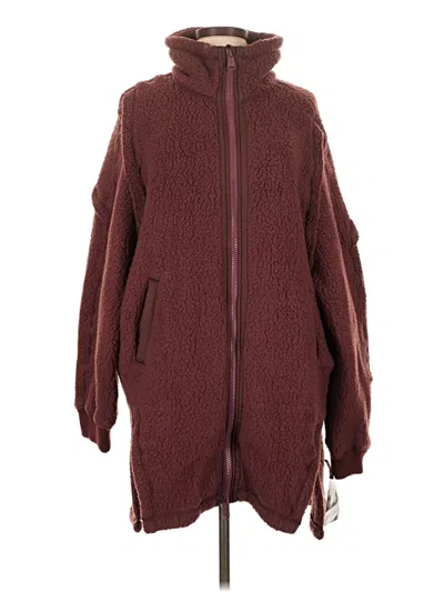 Pre-owned Assorted Brands Poncho In Burgundy