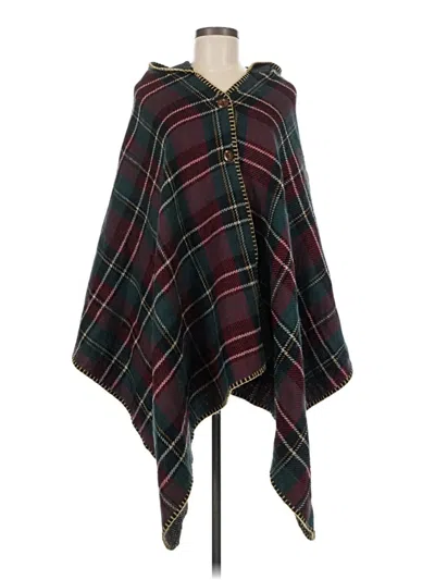Pre-owned Assorted Brands Poncho In Burgundy