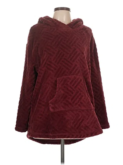 Pre-owned Assorted Brands Poncho In Burgundy