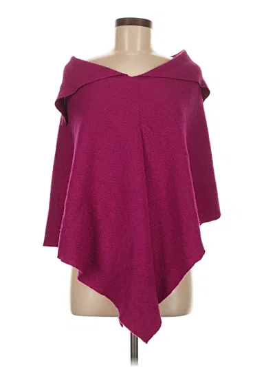 Pre-owned Assorted Brands Poncho In Burgundy