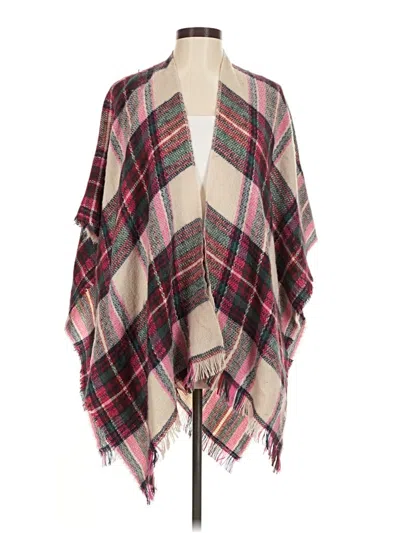 Pre-owned Assorted Brands Poncho In Burgundy