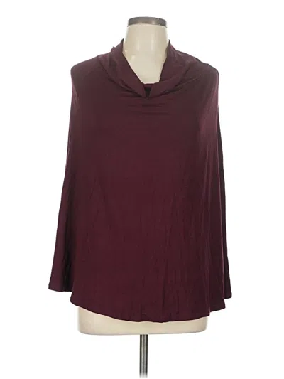 Pre-owned Assorted Brands Poncho In Burgundy