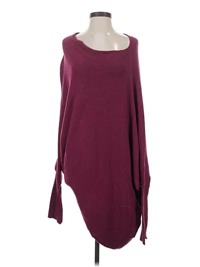 Pre-owned Assorted Brands Poncho In Burgundy
