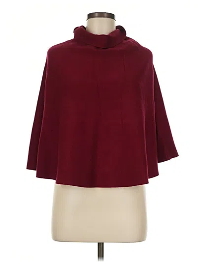 Pre-owned Assorted Brands Poncho In Burgundy