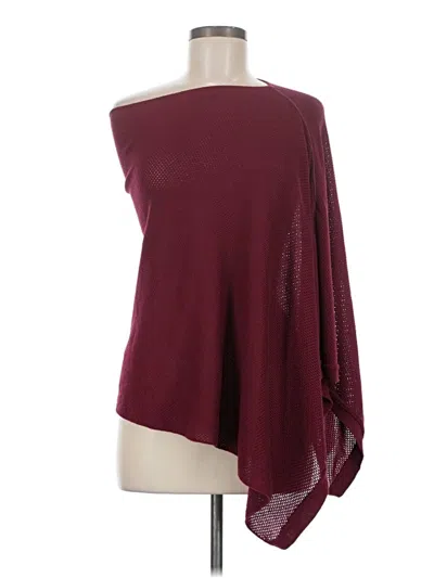 Pre-owned Assorted Brands Poncho In Burgundy