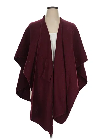 Pre-owned Assorted Brands Poncho In Burgundy