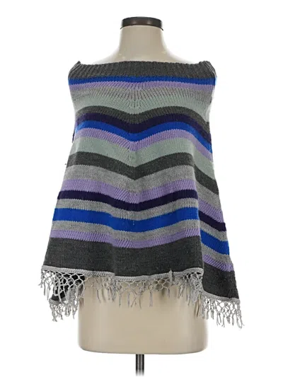 Pre-owned Assorted Brands Poncho In Gray