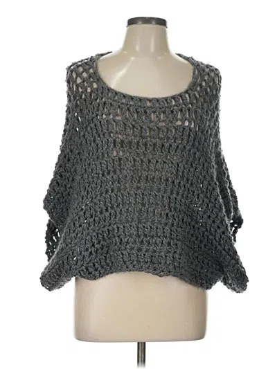 Pre-owned Assorted Brands Poncho In Gray