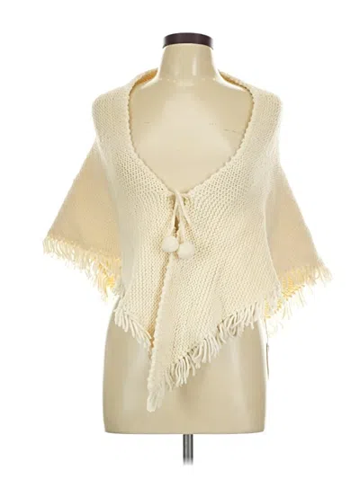 Pre-owned Assorted Brands Poncho In Ivory