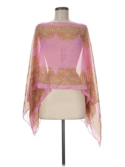 Pre-owned Assorted Brands Poncho In Pink