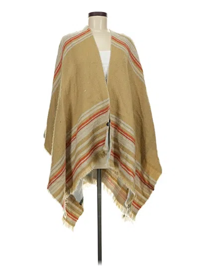Pre-owned Assorted Brands Poncho In Tan