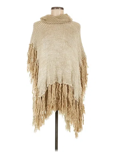 Pre-owned Assorted Brands Poncho In Tan