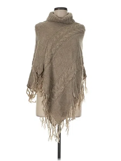 Pre-owned Assorted Brands Poncho In Tan