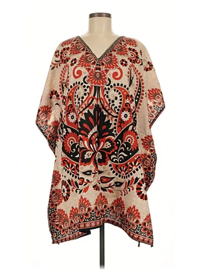 Pre-owned Assorted Brands Poncho In Tan