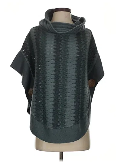 Pre-owned Assorted Brands Poncho In Teal