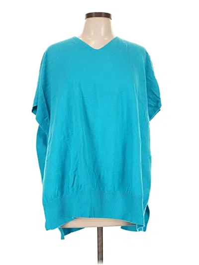 Pre-owned Assorted Brands Poncho In Teal