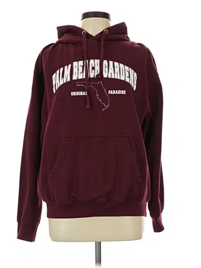 Pre-owned Assorted Brands Pullover Hoodie In Burgundy