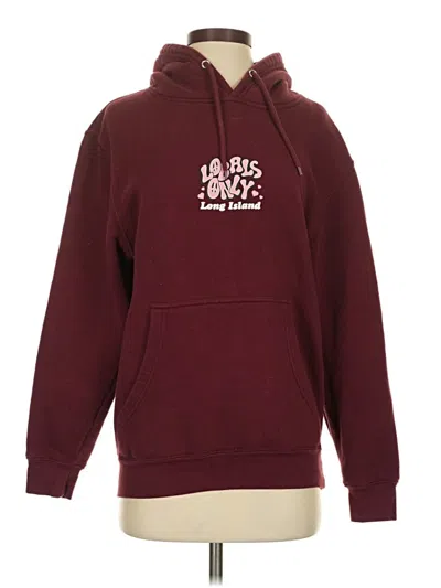 Pre-owned Assorted Brands Pullover Hoodie In Burgundy