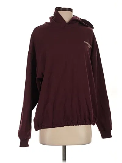 Pre-owned Assorted Brands Pullover Hoodie In Burgundy