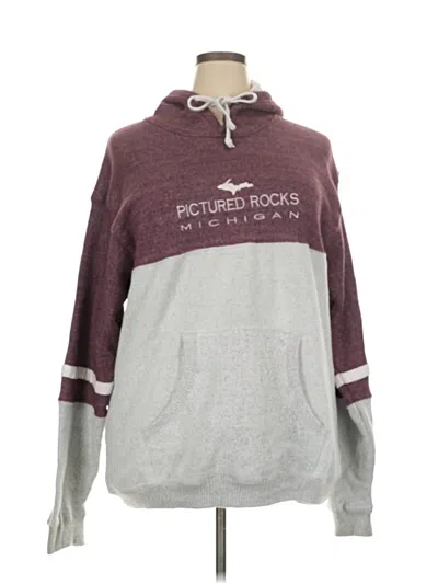 Pre-owned Assorted Brands Pullover Hoodie In Burgundy