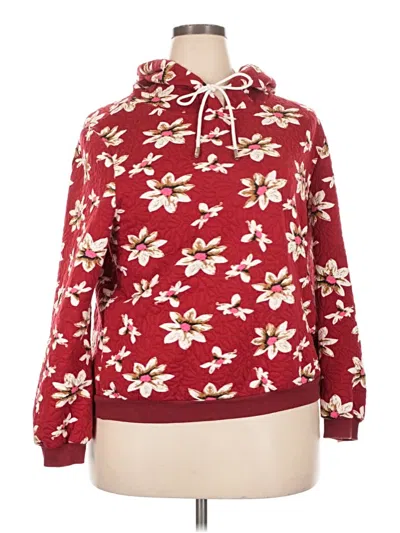 Pre-owned Assorted Brands Pullover Hoodie In Burgundy