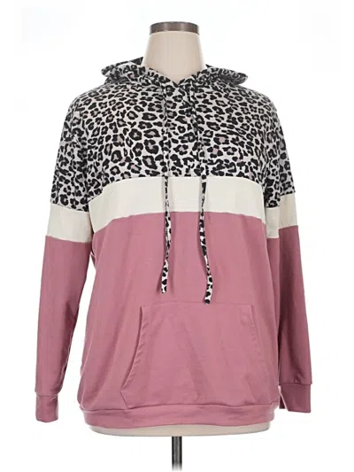 Pre-owned Assorted Brands Pullover Hoodie In Pink