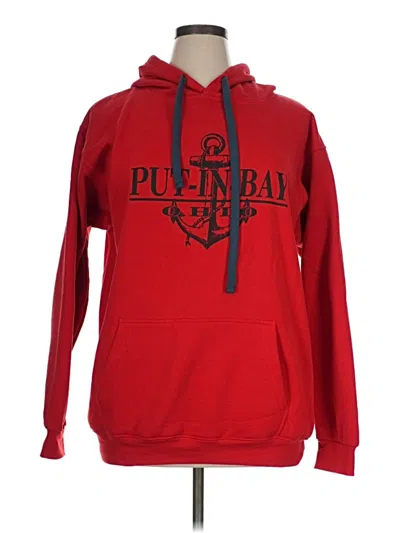 Pre-owned Assorted Brands Pullover Hoodie In Red