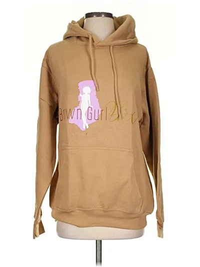 Pre-owned Assorted Brands Pullover Hoodie In Tan