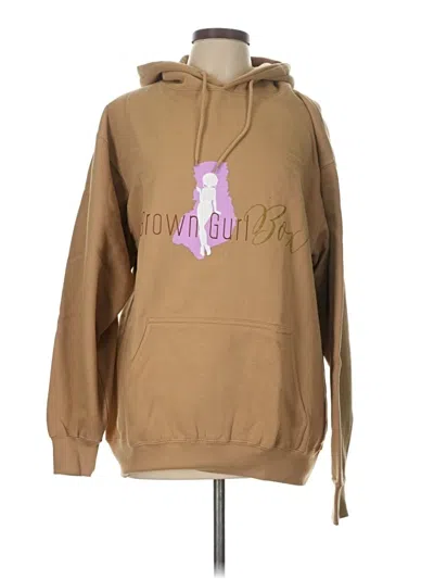 Pre-owned Assorted Brands Pullover Hoodie In Tan