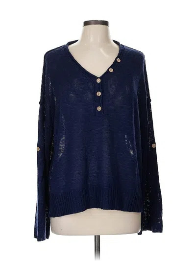 Pre-owned Assorted Brands Pullover Sweater In Blue