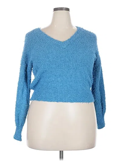 Pre-owned Assorted Brands Pullover Sweater In Blue