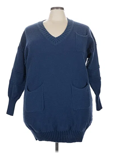 Pre-owned Assorted Brands Pullover Sweater In Blue