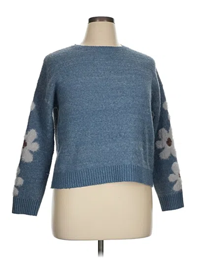 Pre-owned Assorted Brands Pullover Sweater In Blue
