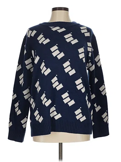 Pre-owned Assorted Brands Pullover Sweater In Blue